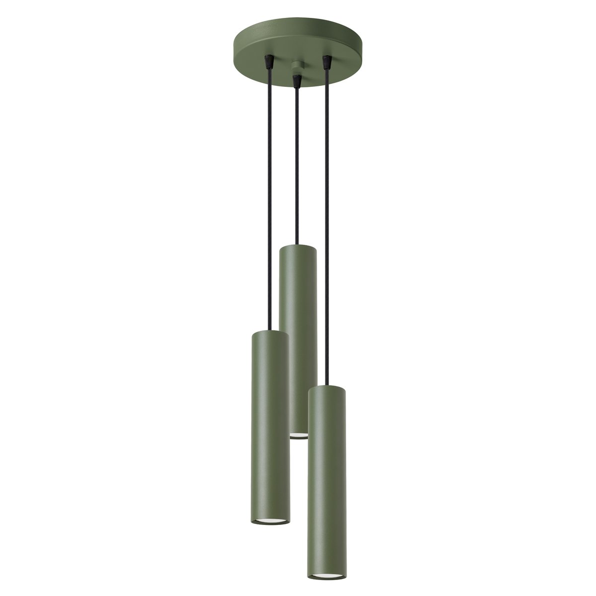 Suspension Acier Vert Olive GU10 3 Lagos vert, EDEN