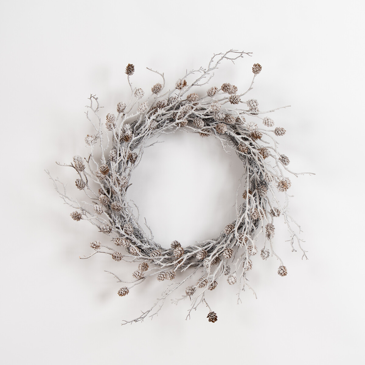 51cm Frosted White & Cone Wreath white, SO'HOME