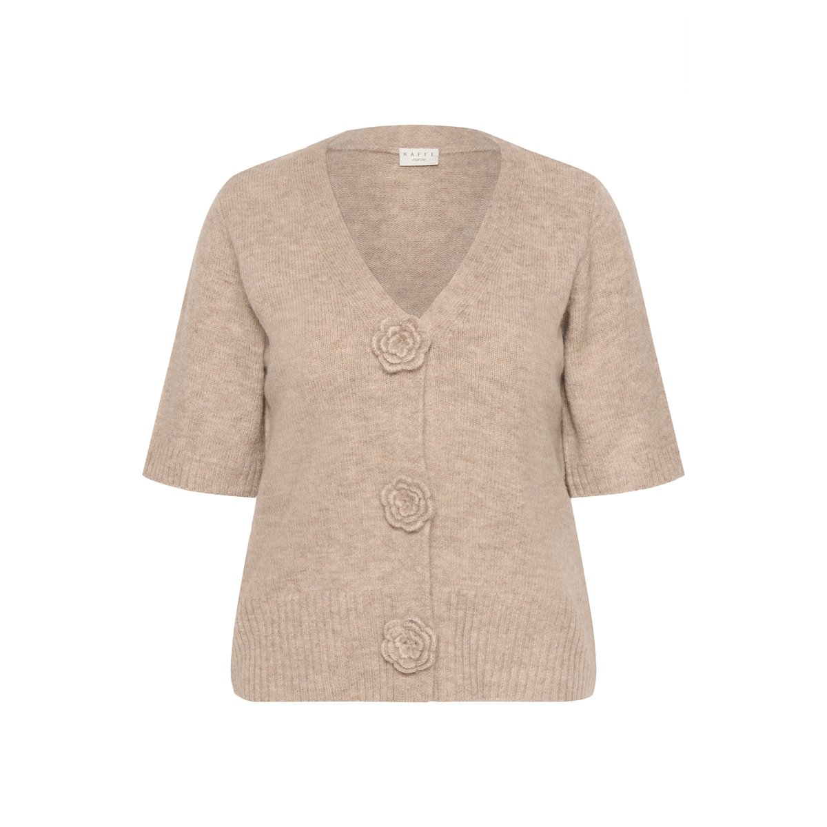 Cardigan à tricot beige feather gray, KAFFE CURVE