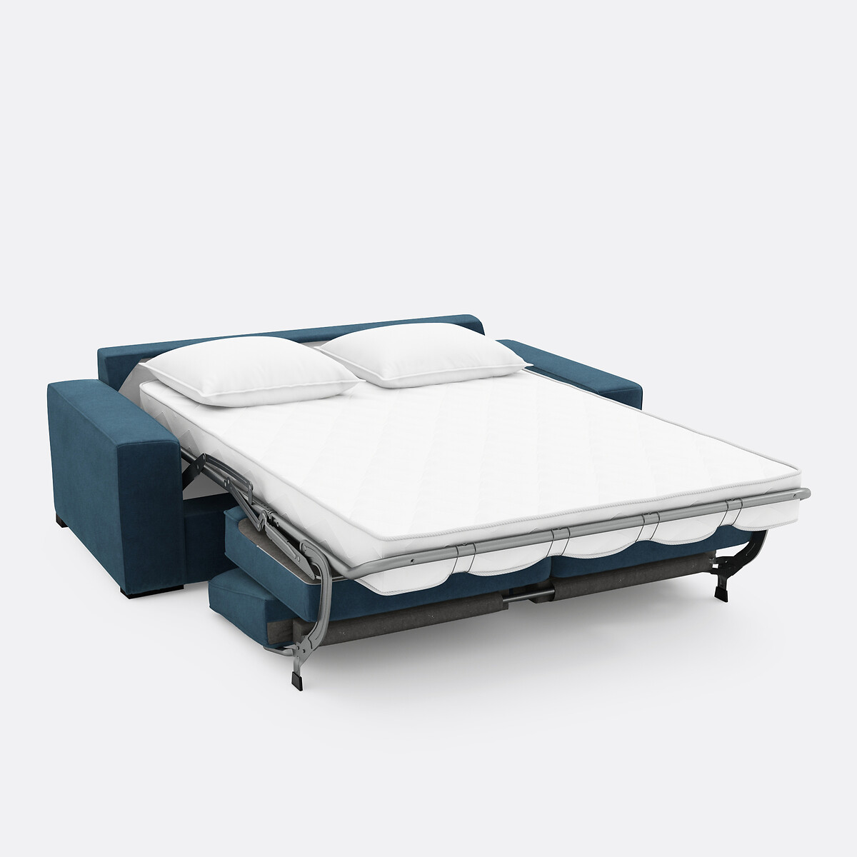 Schlafsofa aus Velours, 2-, 3- oder 4-Sitzer, Comfort Bultex® Cécilia porzelanblau, LA REDOUTE INTERIEURS