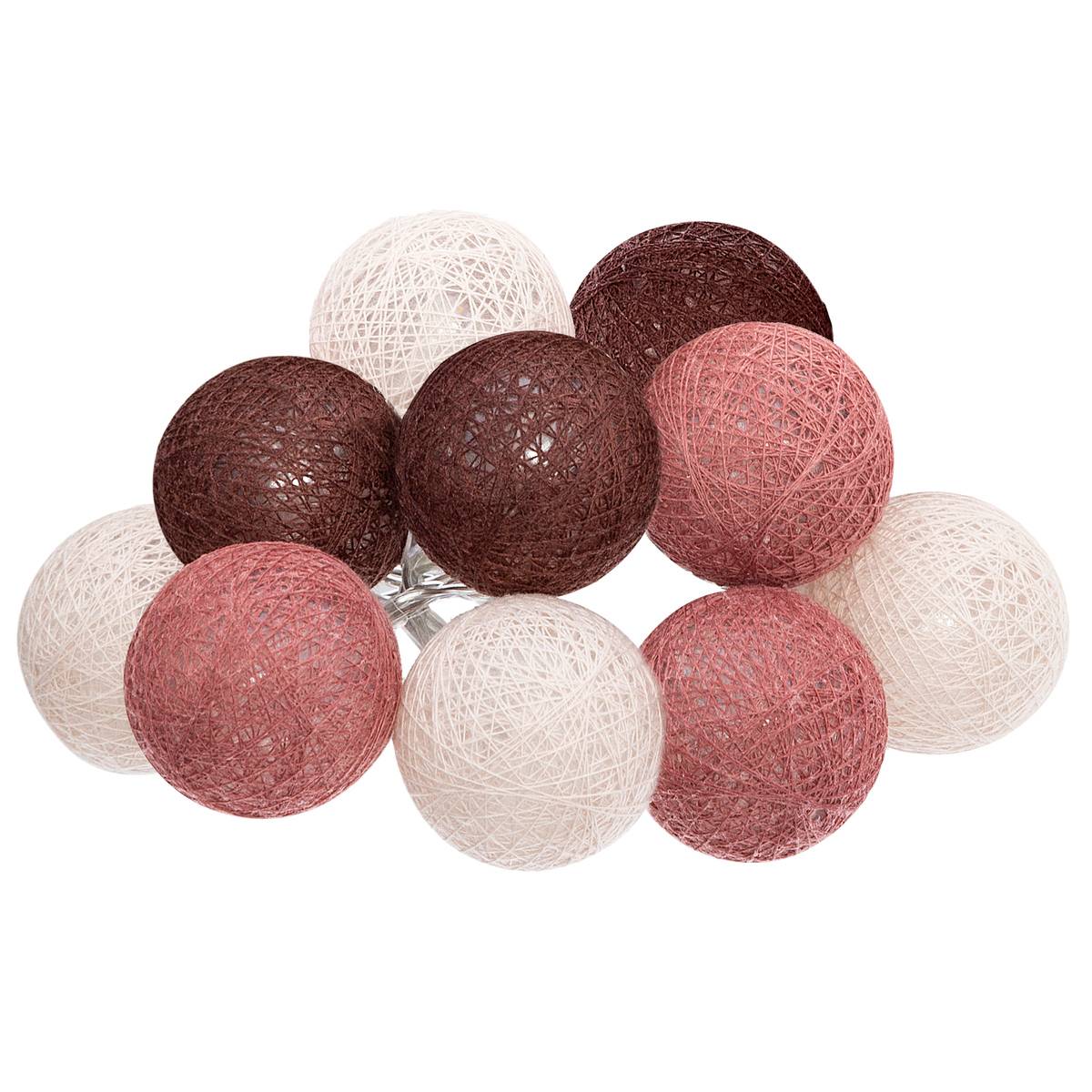Guirlande LED 10 boules TARA gris, ATMOSPHERA