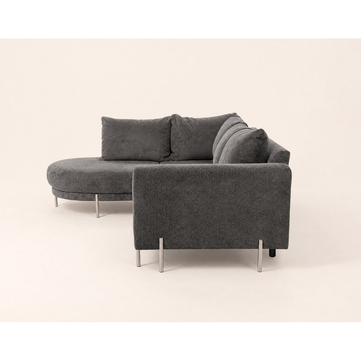 Canapé d'Angle gauche 4 places - GABIN gris, BEST MOBILIER