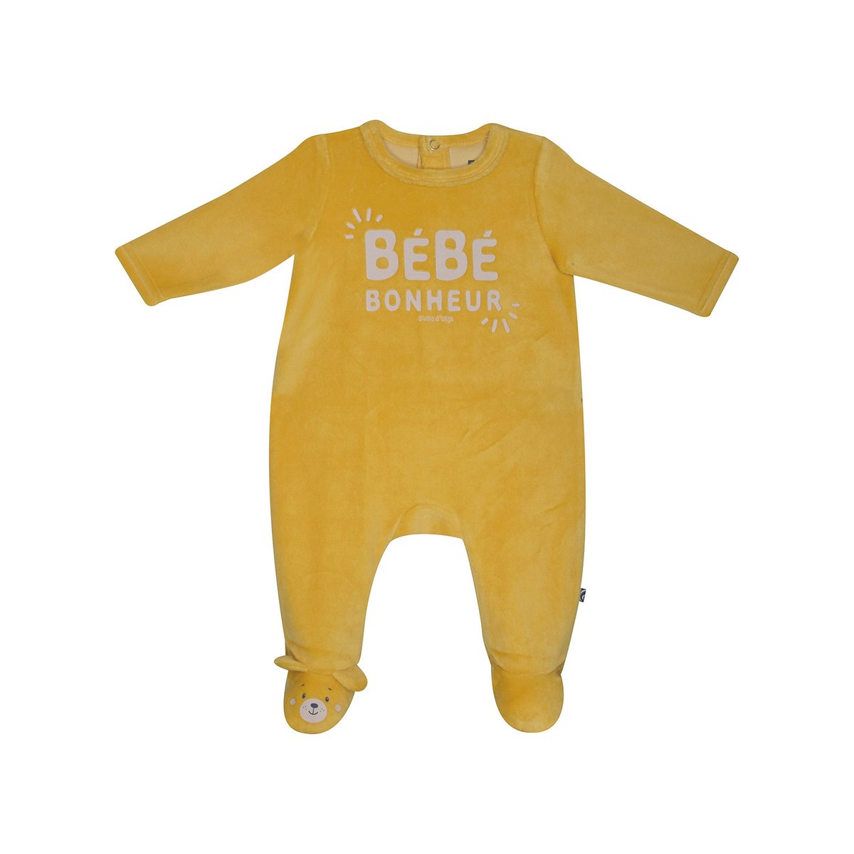 Dors bien mylou velours rase pont dos bebe jaune, SUCRE D'ORGE
