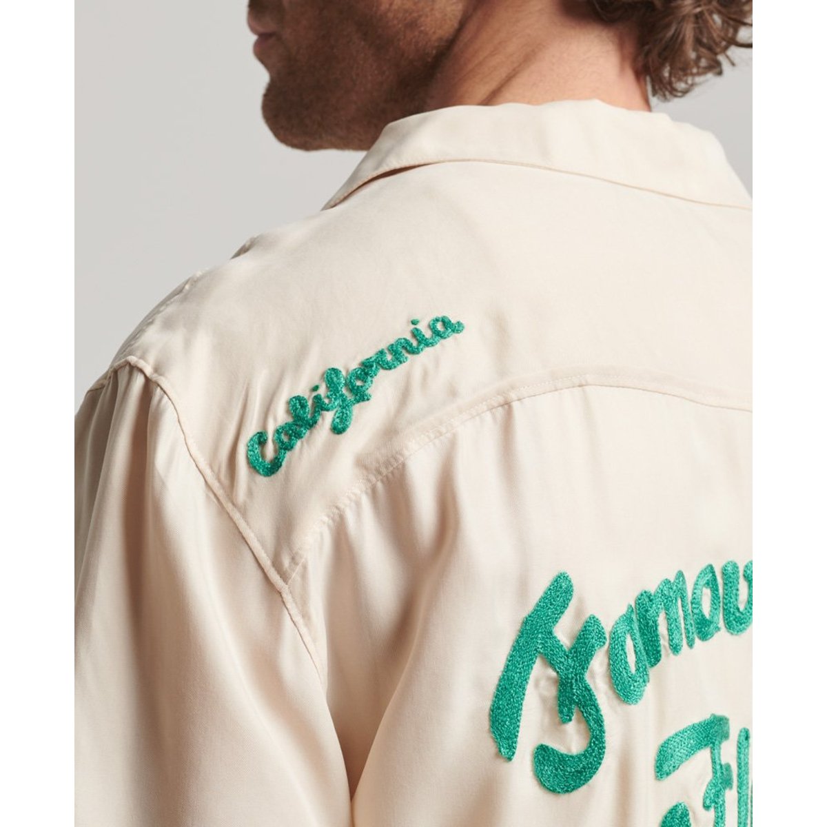 Chemise à manches courtes Vintage Bowling grège, SUPERDRY