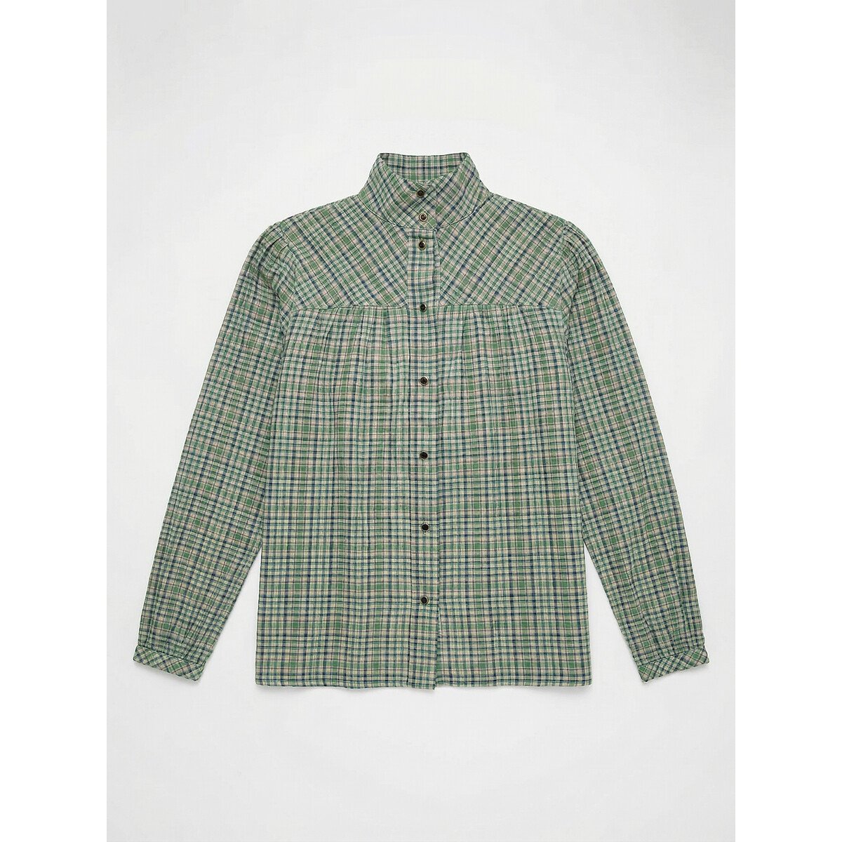 Chemise à carreaux, CANDELA carreaux vert, LEON & HARPER