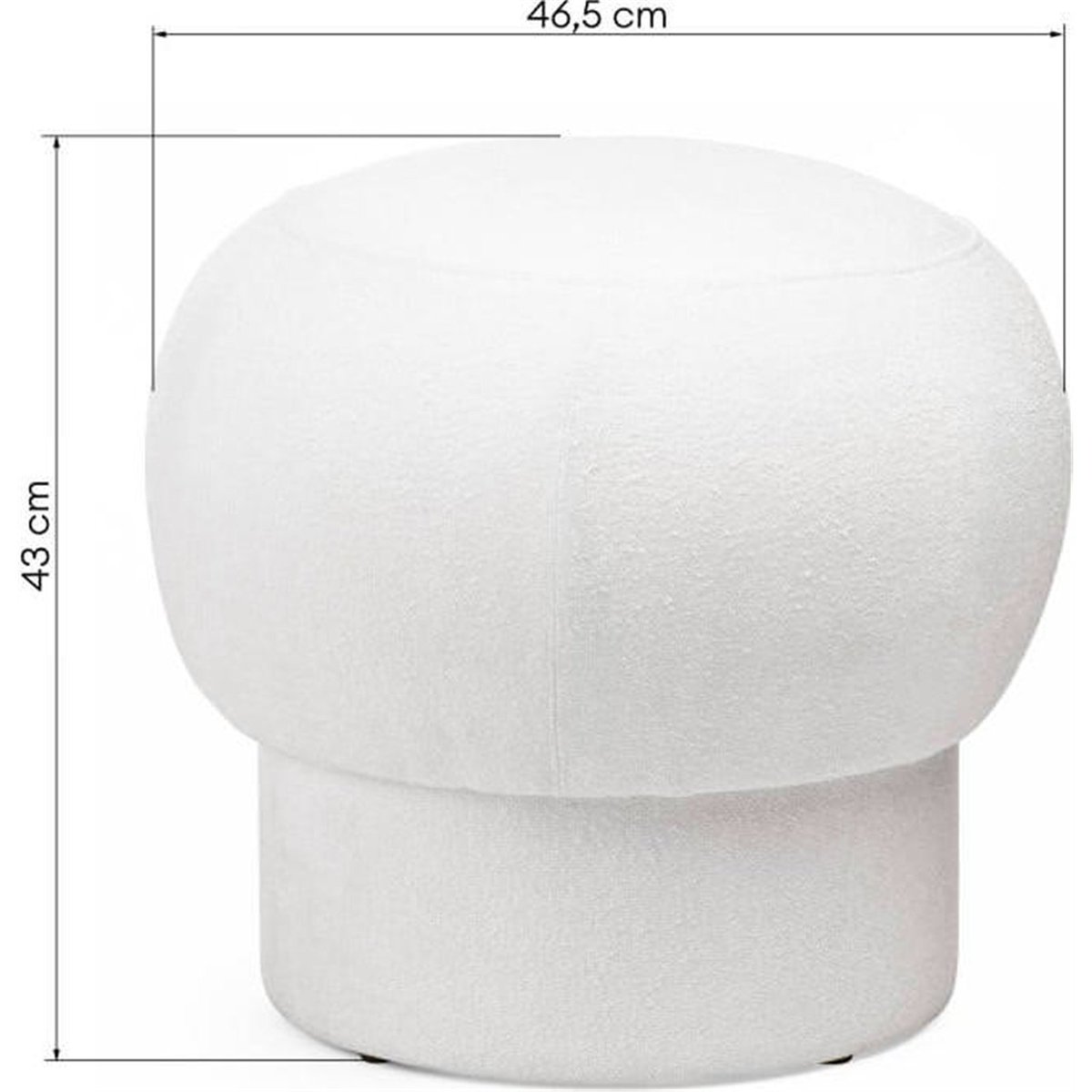 Pouf rond rembourré blanc, RECOLLECTION