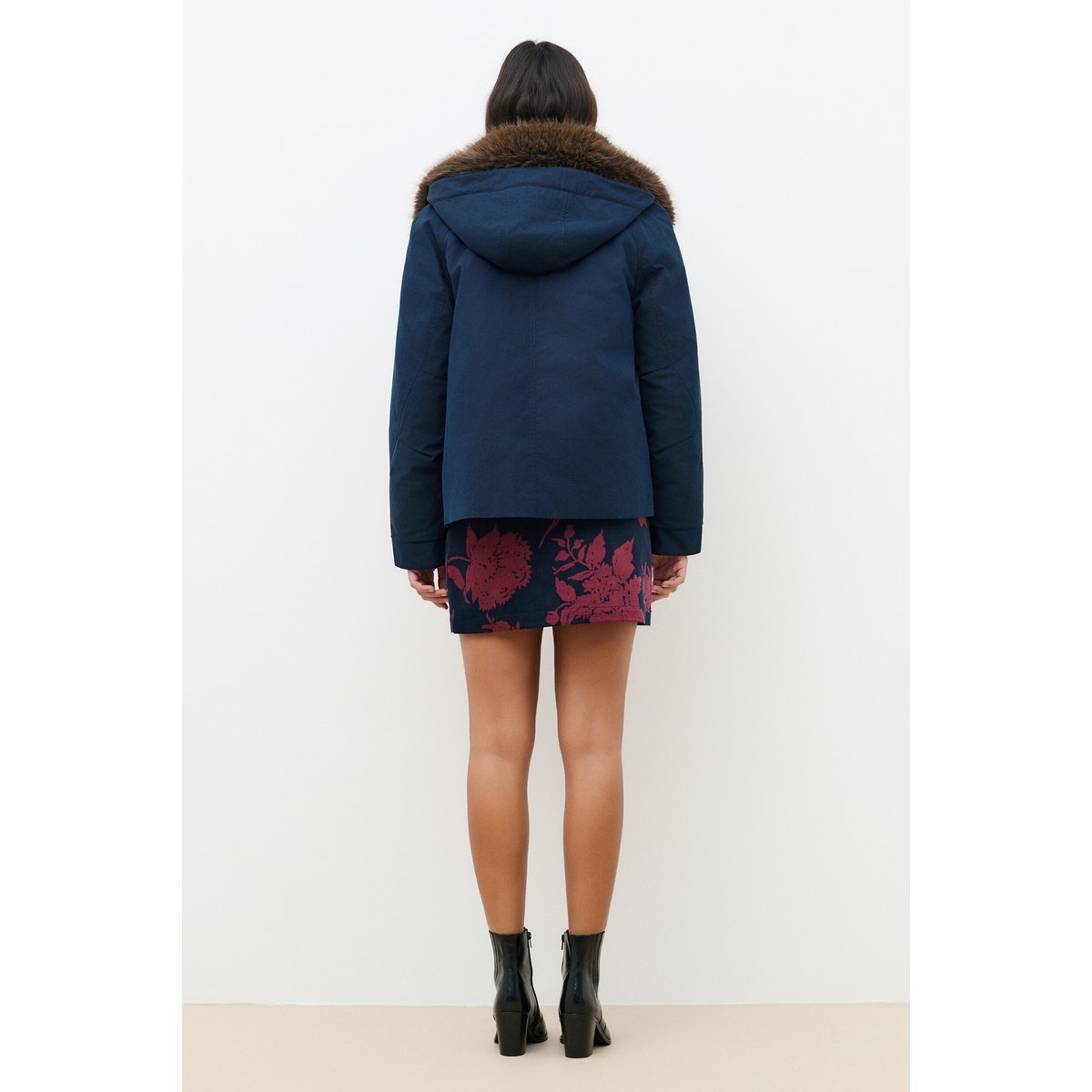 Parka courte droite GNORINA bleu marine, CAROLL