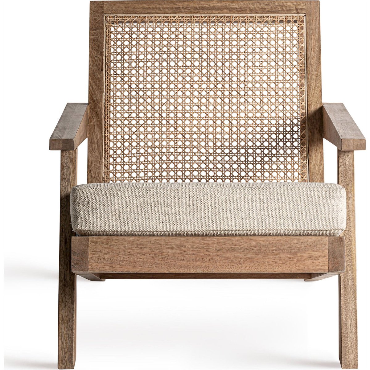 Fauteuil art déco en bois de manguier marron naturel bois de manguier, RECOLLECTION