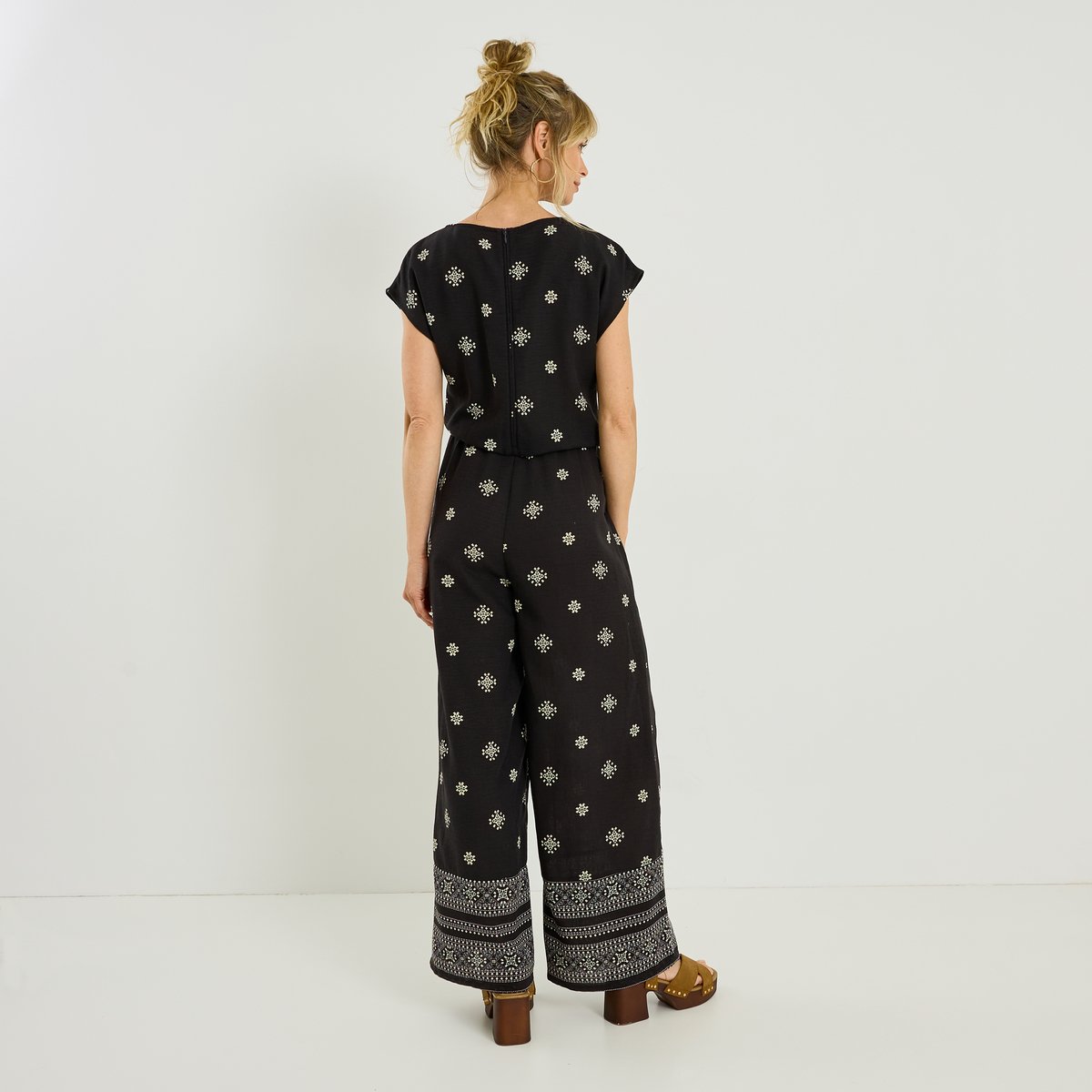 Combinaison pantalon imprimée noir, GRAIN DE MALICE