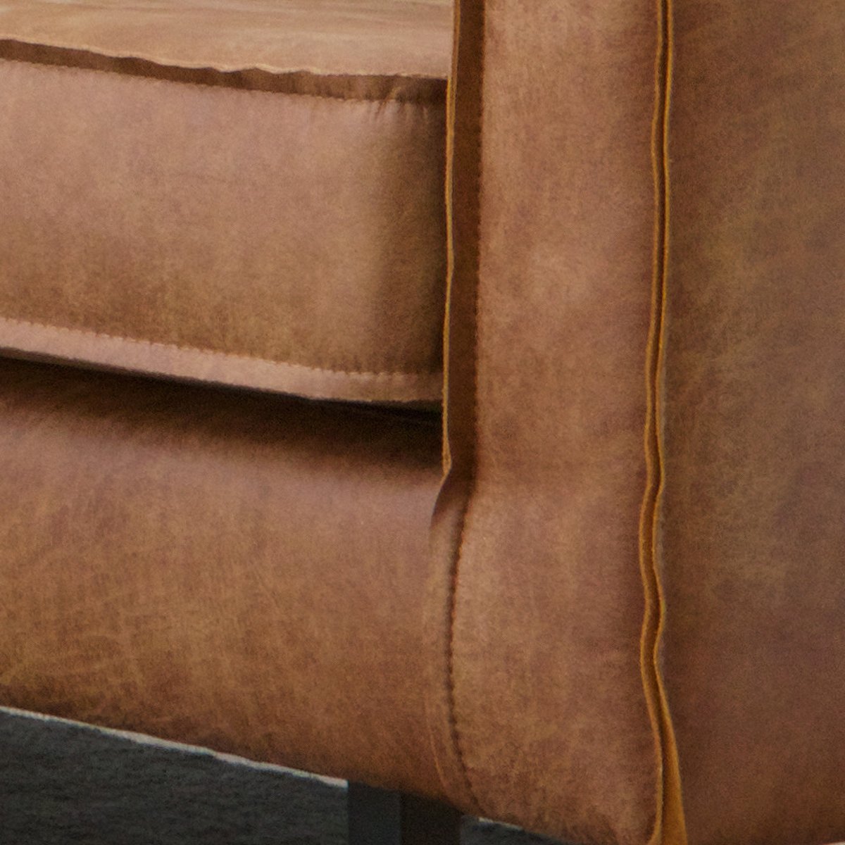 Canapé moderne 4 places en velours - RODEO cognac, WOOOD