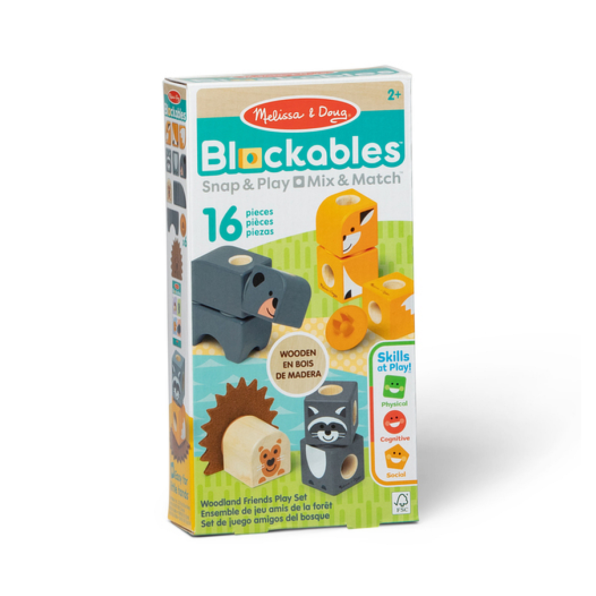 Les animaux de la foret - 16 pieces - blockables couleur unique, SPINMASTER