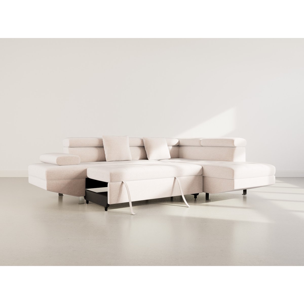 Canapé d'Angle Convertible 5 places - MARGAUX beige, BEST MOBILIER