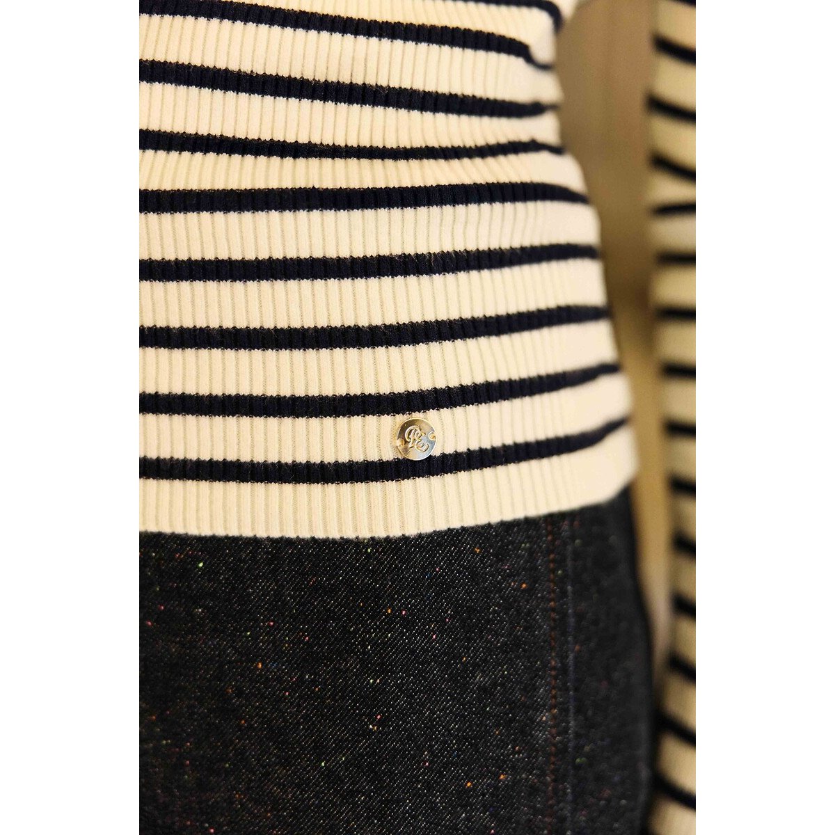 Gilet rayé esprit marinière, MOTY ecru/marine, LA PETITE ETOILE