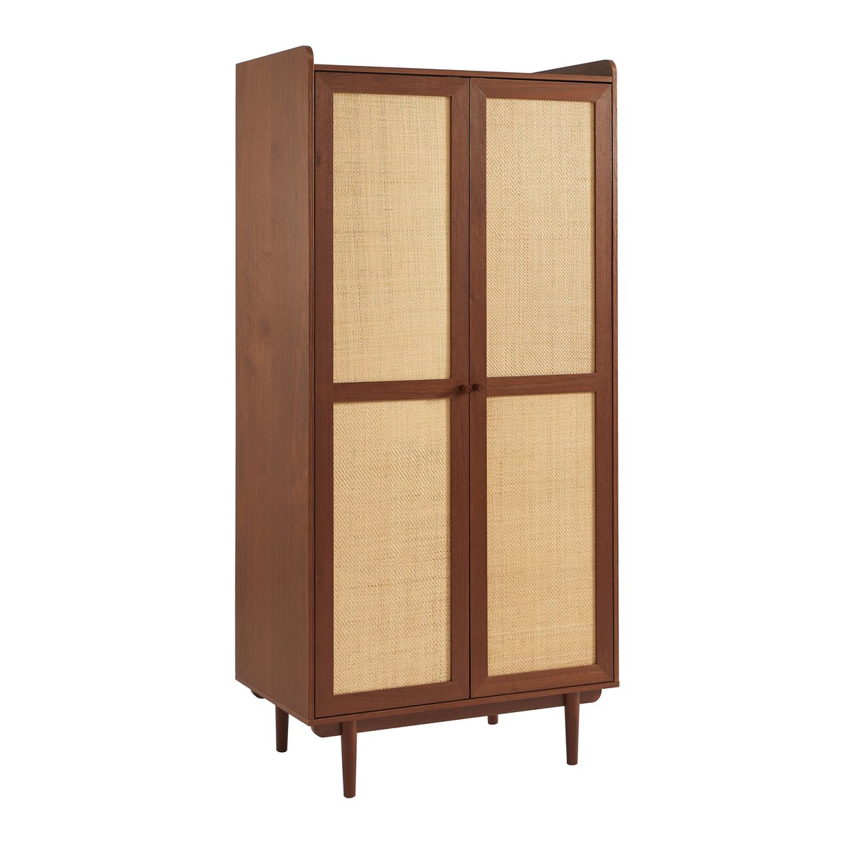 Armoire 2 portes en cannage LEON noyer, SORELH