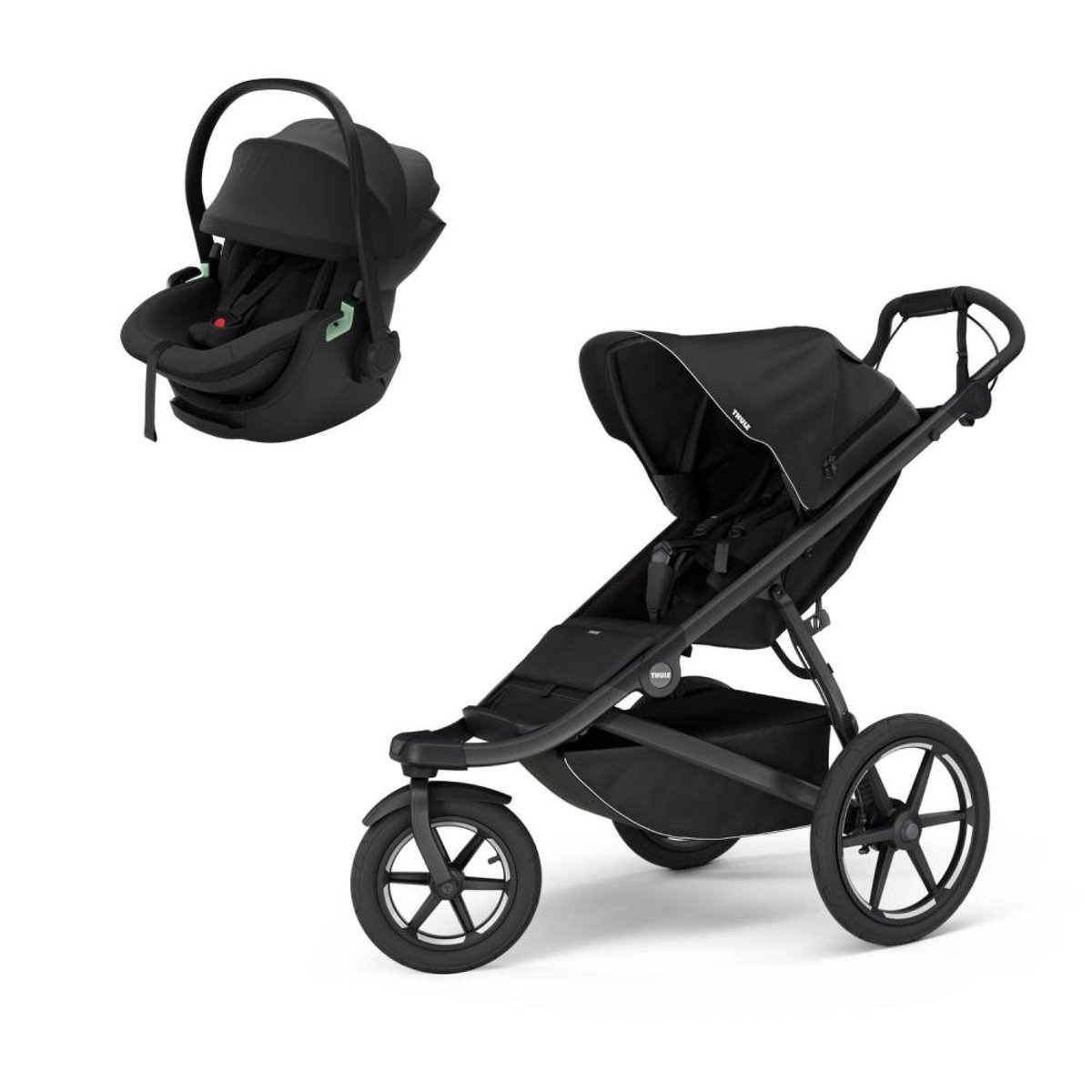 Pack poussette duo Urban Glide 3 + siège auto Maple noir, THULE