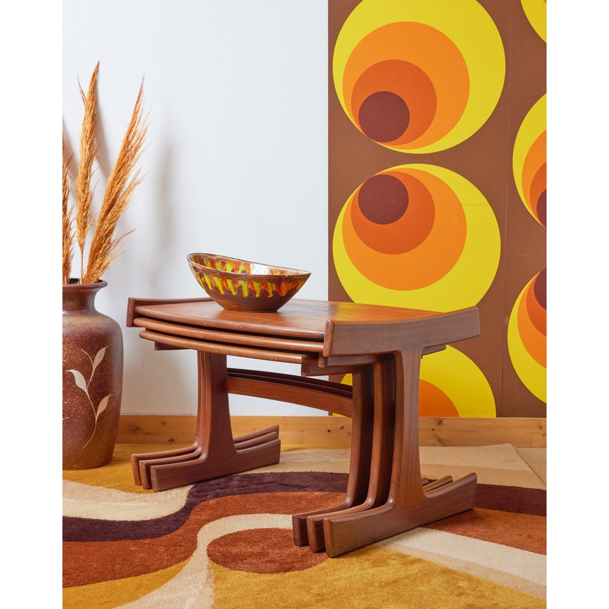 tables gigognes scandinaves en bois Barbara N°128 - Bon état bois clair, DEBONGOUT