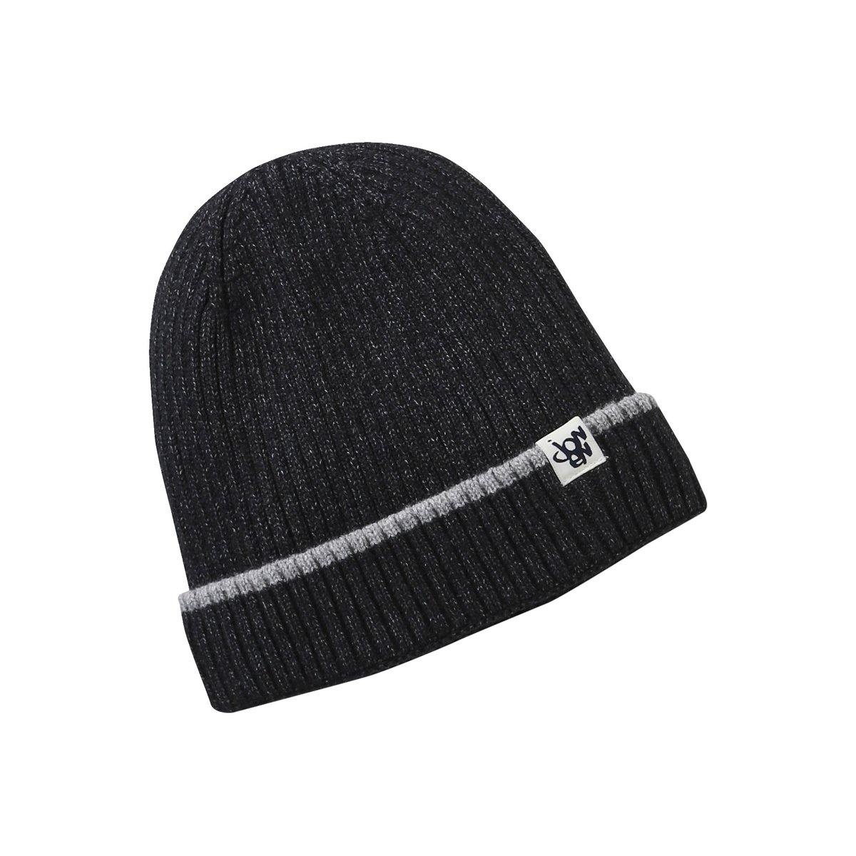 Bonnet en maille côtelée anthracite, JONEN