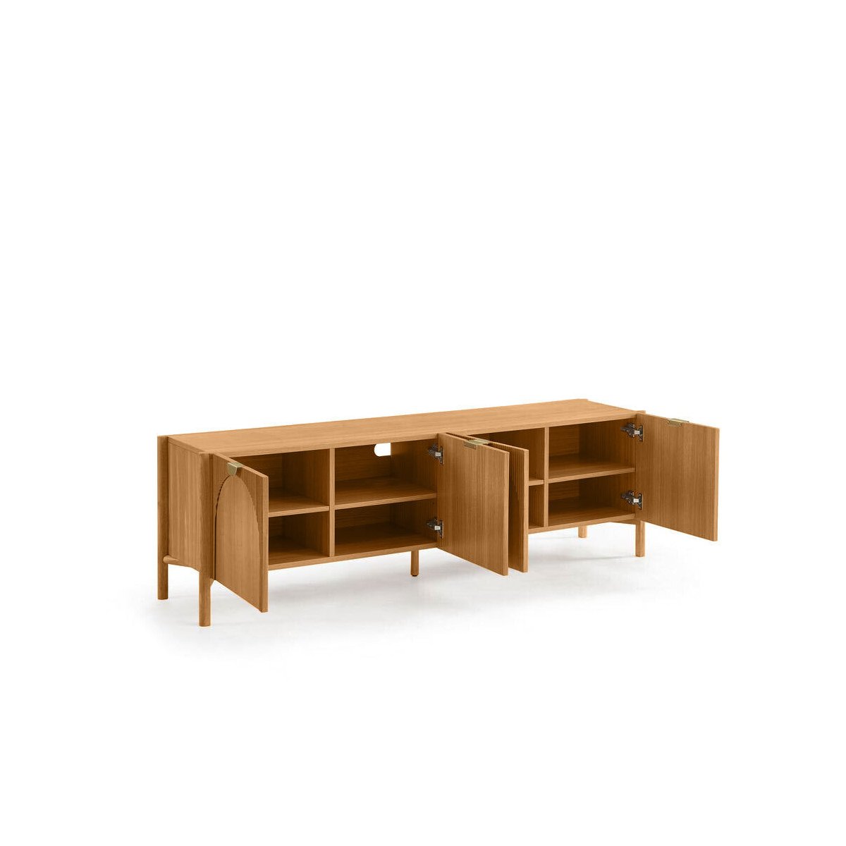 Meuble TV 178 cm placage, LOLA marron clair, BOBOCHIC