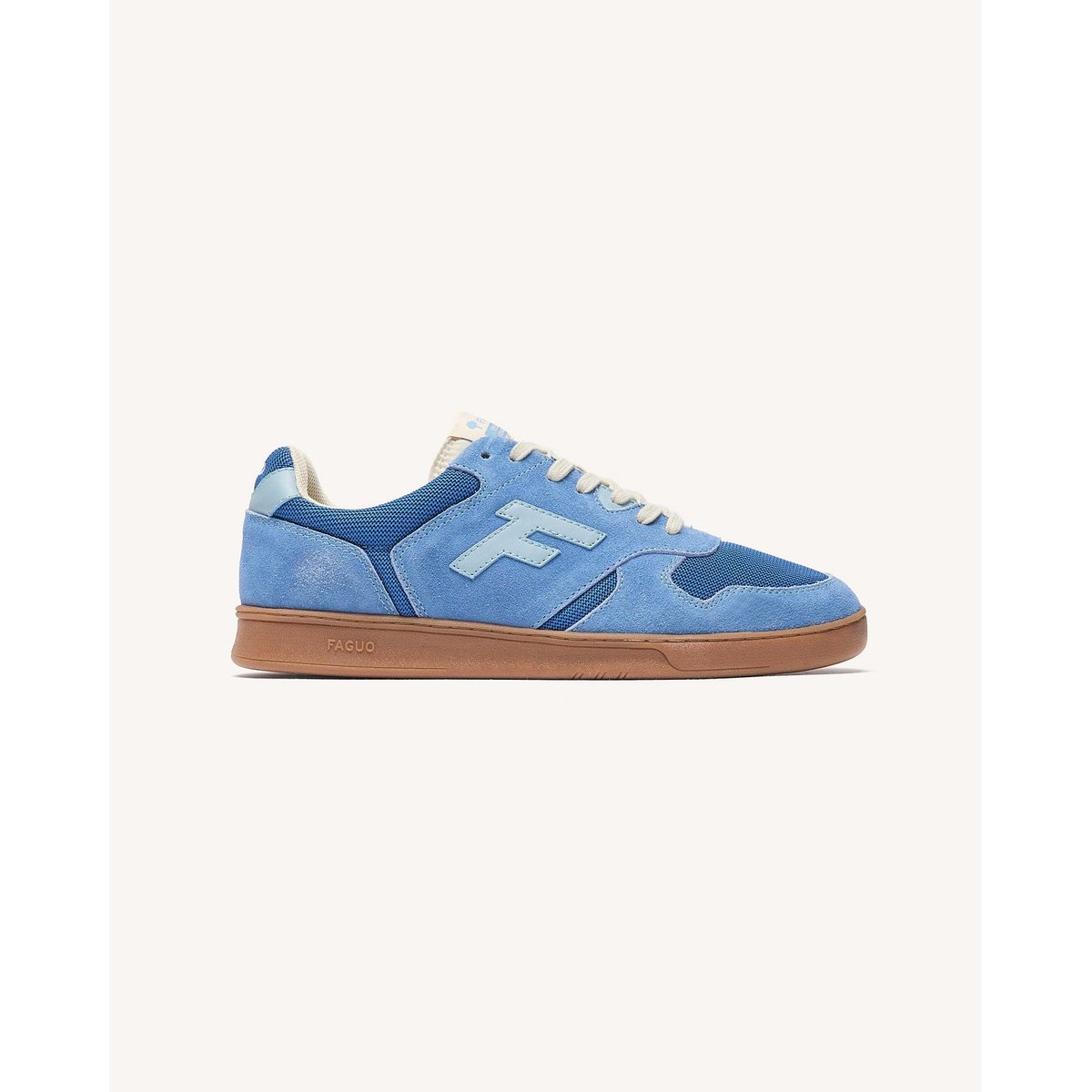 Baskets basses suede tissu PALMER bleu océan, FAGUO