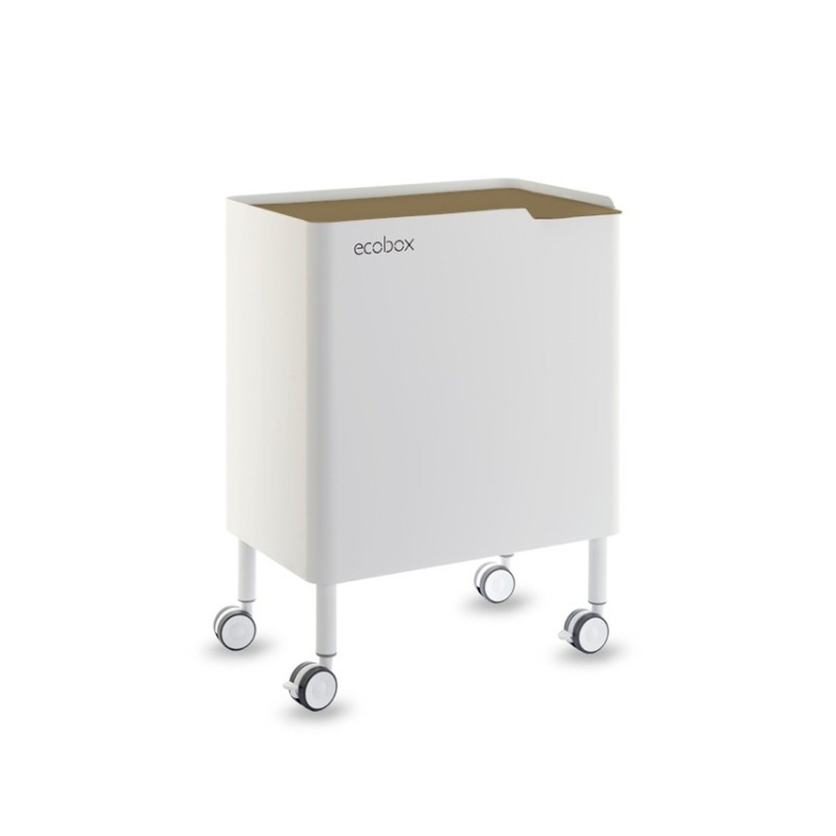 Poubelle cuisine ergonomique, 2 x 20 litres, ECOBOX NOA sable, DON HIERRO