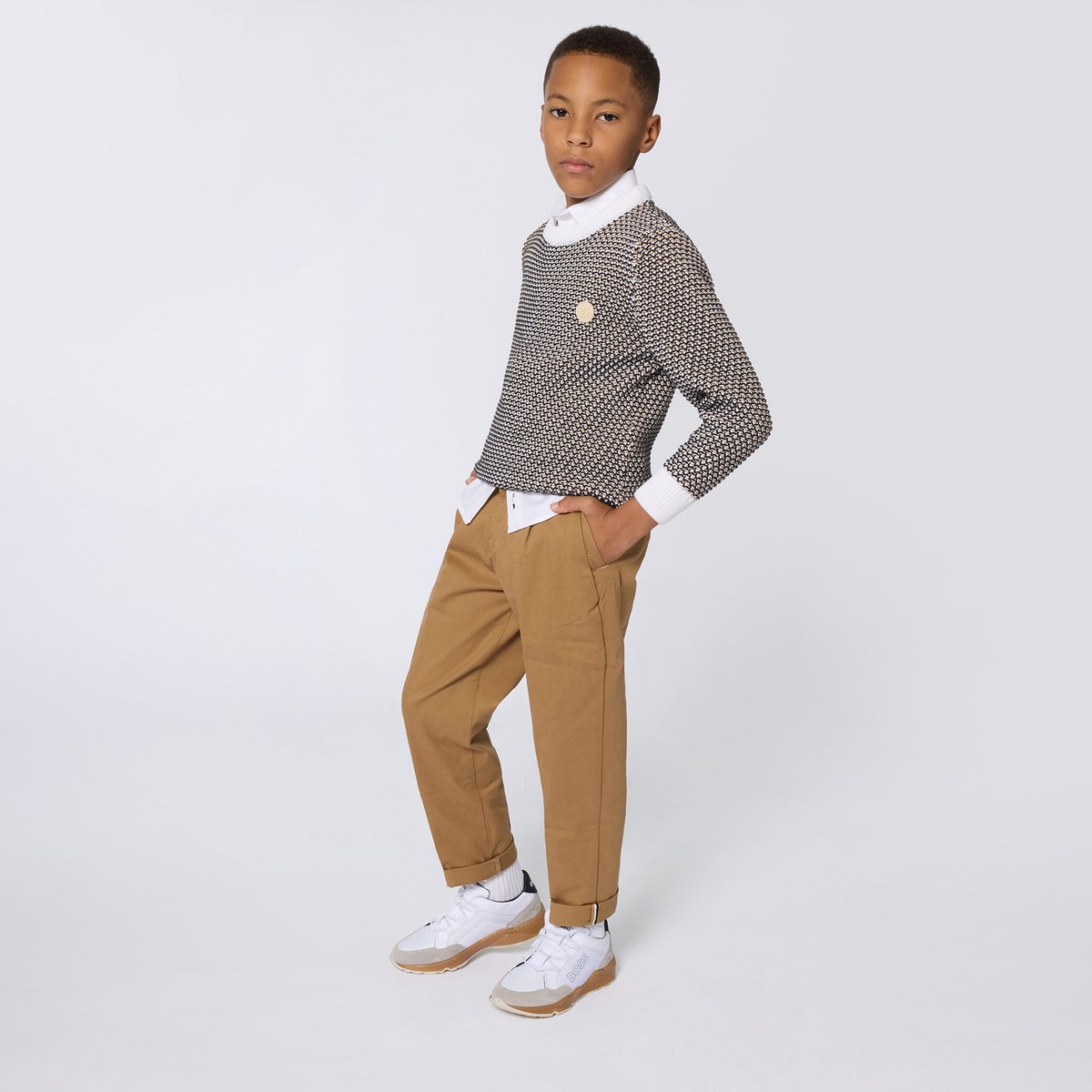 Chemise à manches longues blanc, BOSS KIDSWEAR