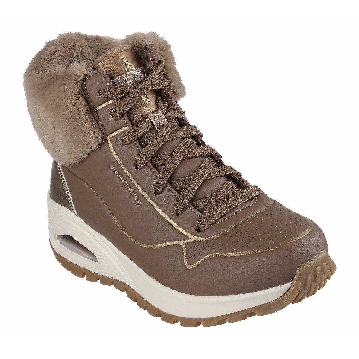 Uno Rugged - Fall Shimmer High Top Trainers taupe, SKECHERS