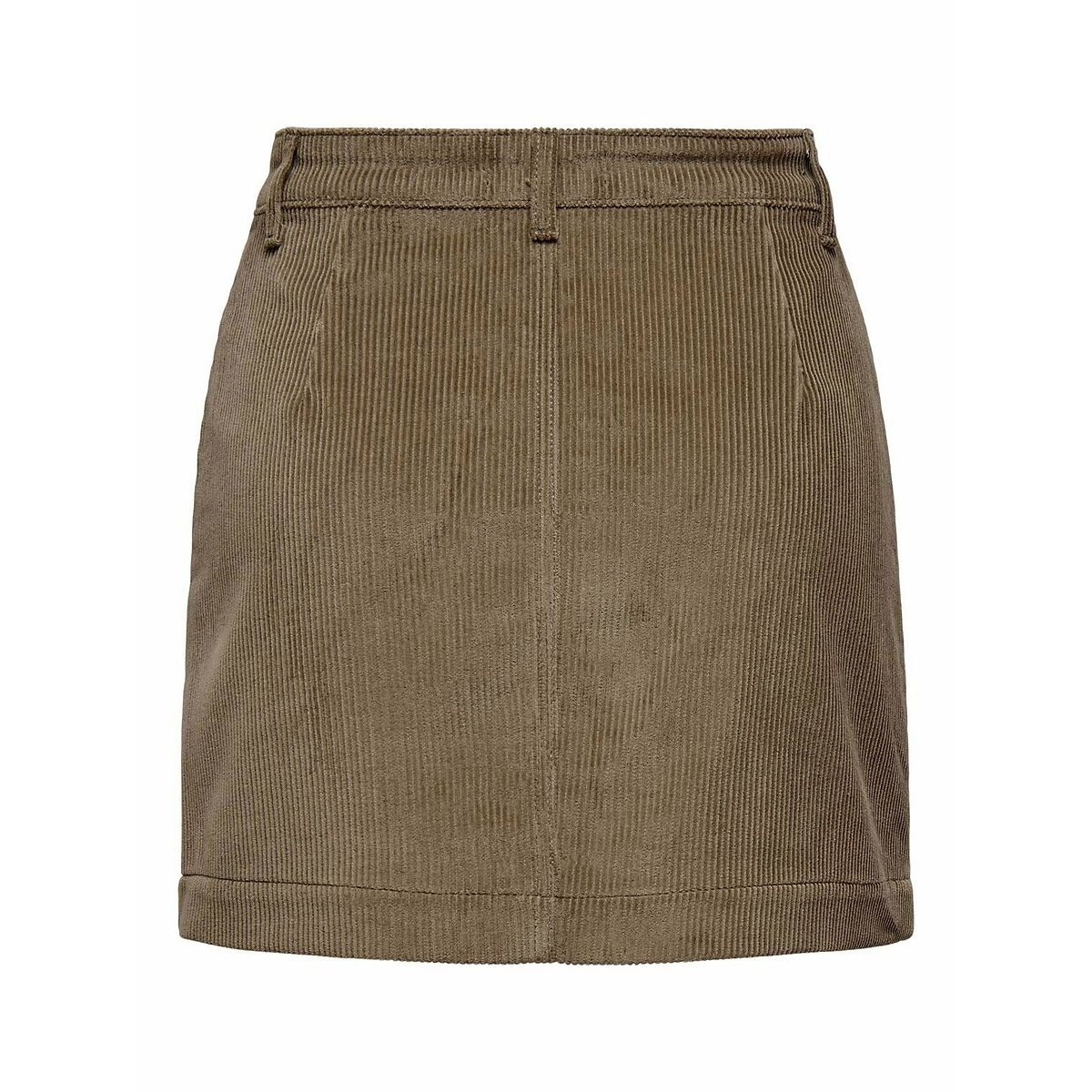 Jupe courte en velours boutonnée beige foncé, ONLY