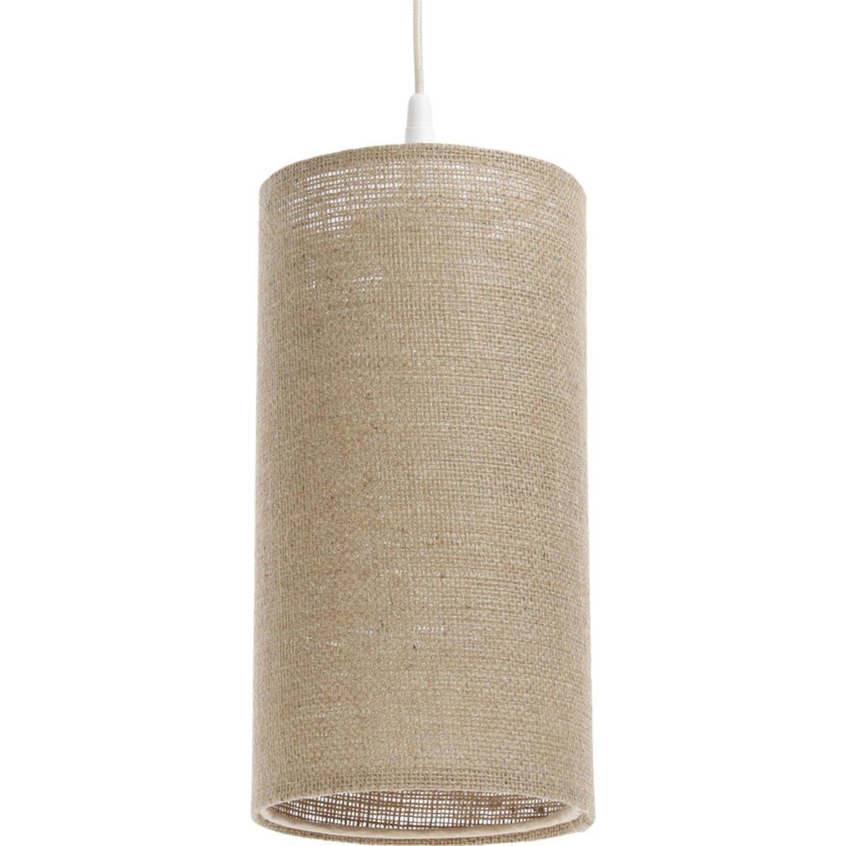 Suspension en lin rond Boho Elegant lin naturel et rotin clair, BPS KONCEPT