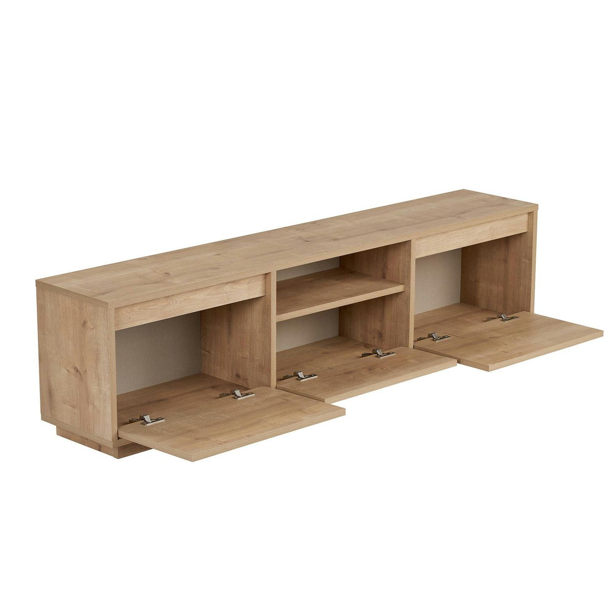 Meuble TV 3 portes 1 niche MARFA chêne, PIER IMPORT