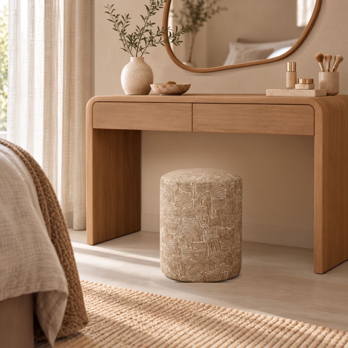 Tabouret GROOVE beige, MICA DECORATIONS