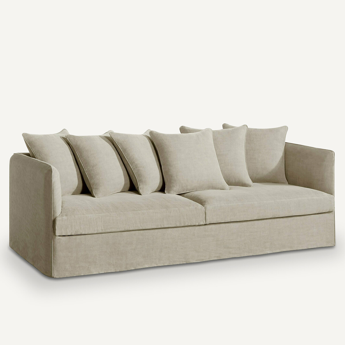 Housse canapé lin épais stonewashed Neo Chiquito naturel, AM.PM