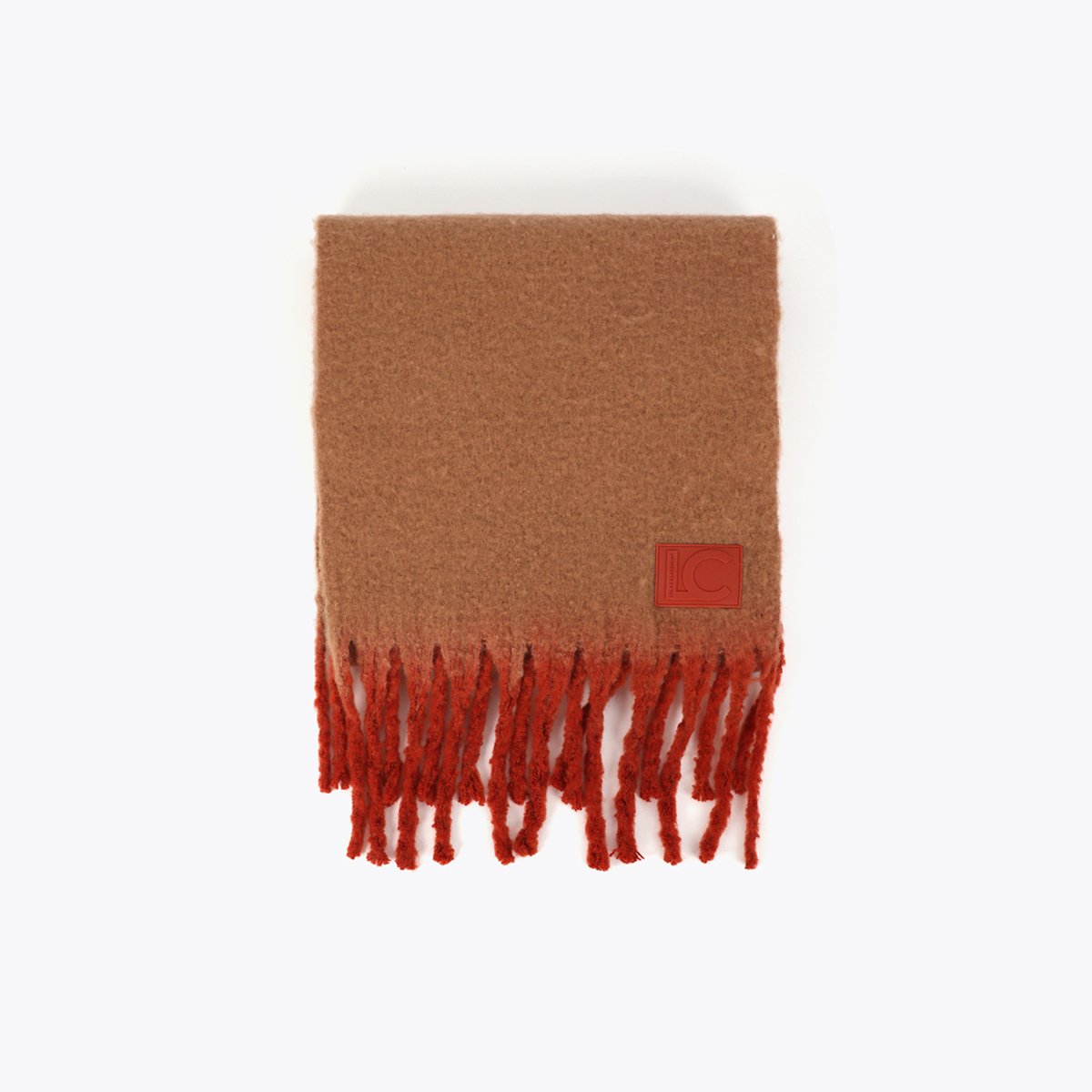 Écharpe à franges dégradées camel, LOLA CASADEMUNT