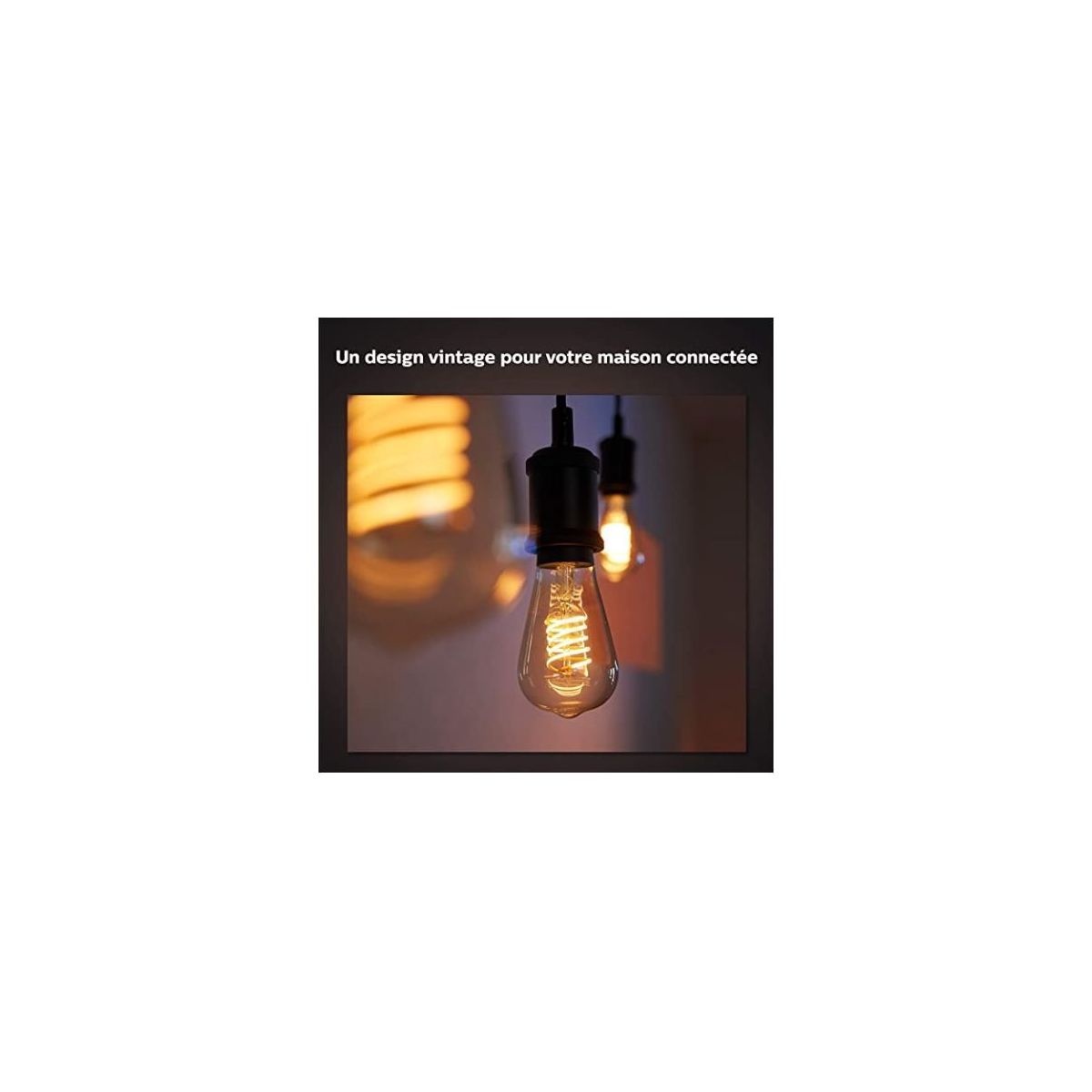 Ampoule LED connectée E27 White Filament Edison couleur unique, PHILIPS HUE