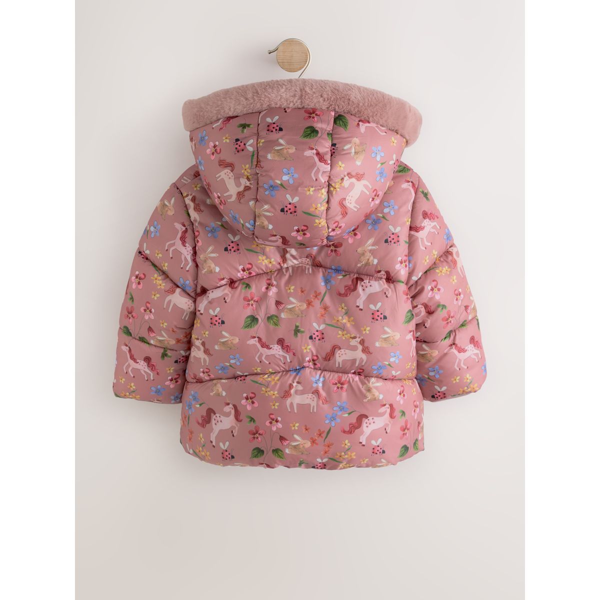 Manteau imperméable avec imitation fourrure rose, NEXT