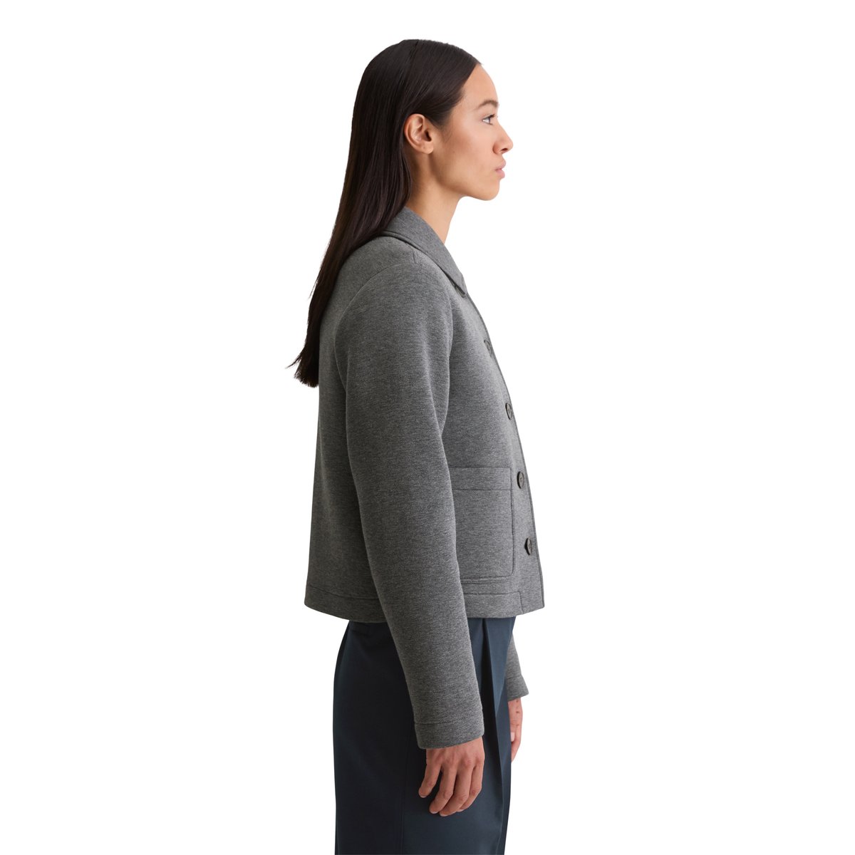 Veste en jersey régulière en mélange de coton organique gris, MARC O'POLO