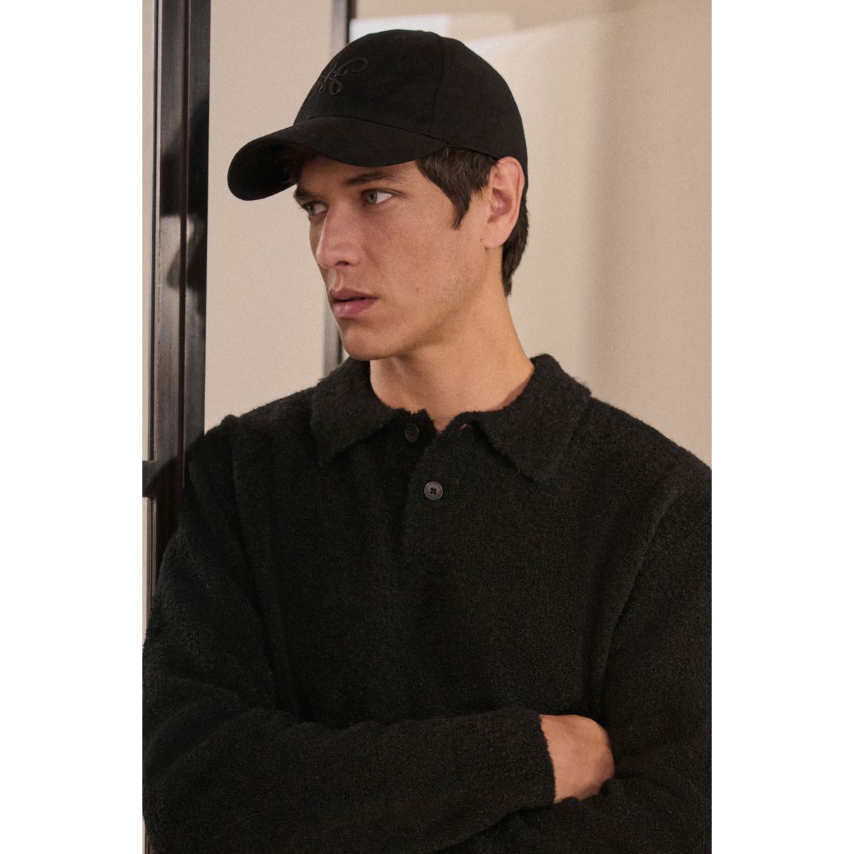 Casquette brodée high build noir, NEXT