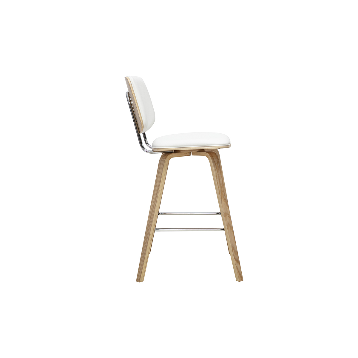 Tabourets de bar noirs et bois foncé H66 cm (lot de 2) SEGUR blanc, MILIBOO