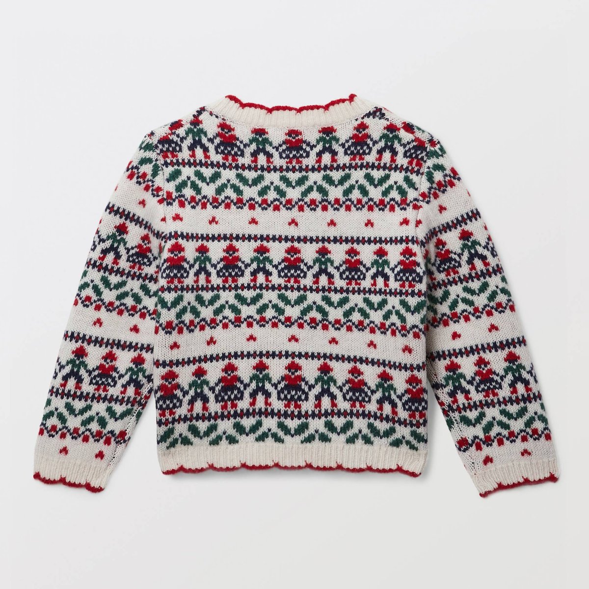 Cardigan tricot jacquard contenant de la laine naturel, BOUT'CHOU