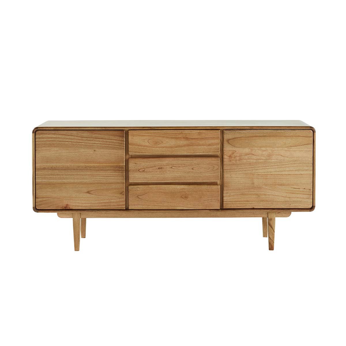 Buffet en bois massif 2 portes et 3 tiroirs LISON naturel, BERAH GETAH