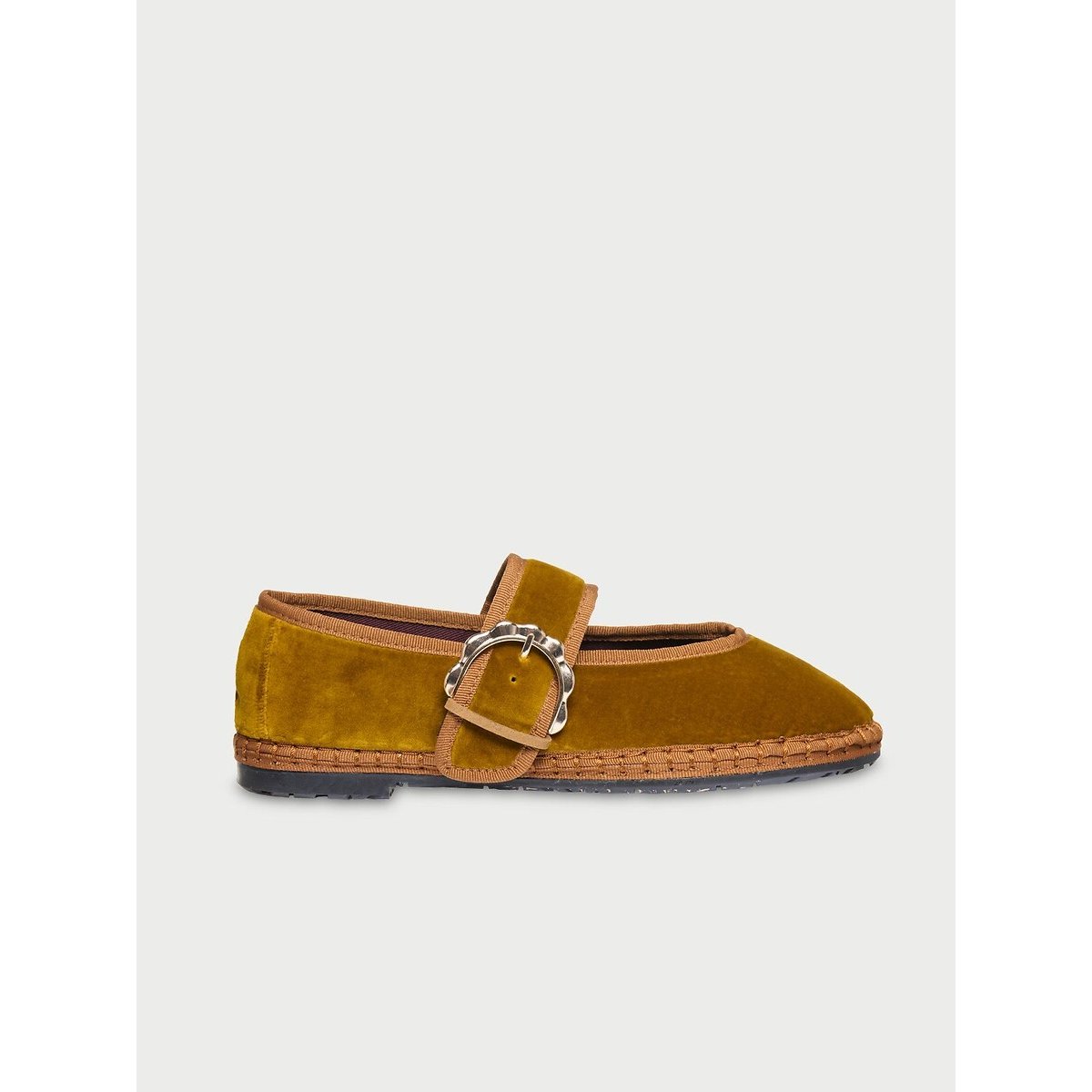 Sophie Velvet Ballet Pumps mustard, FLABELUS
