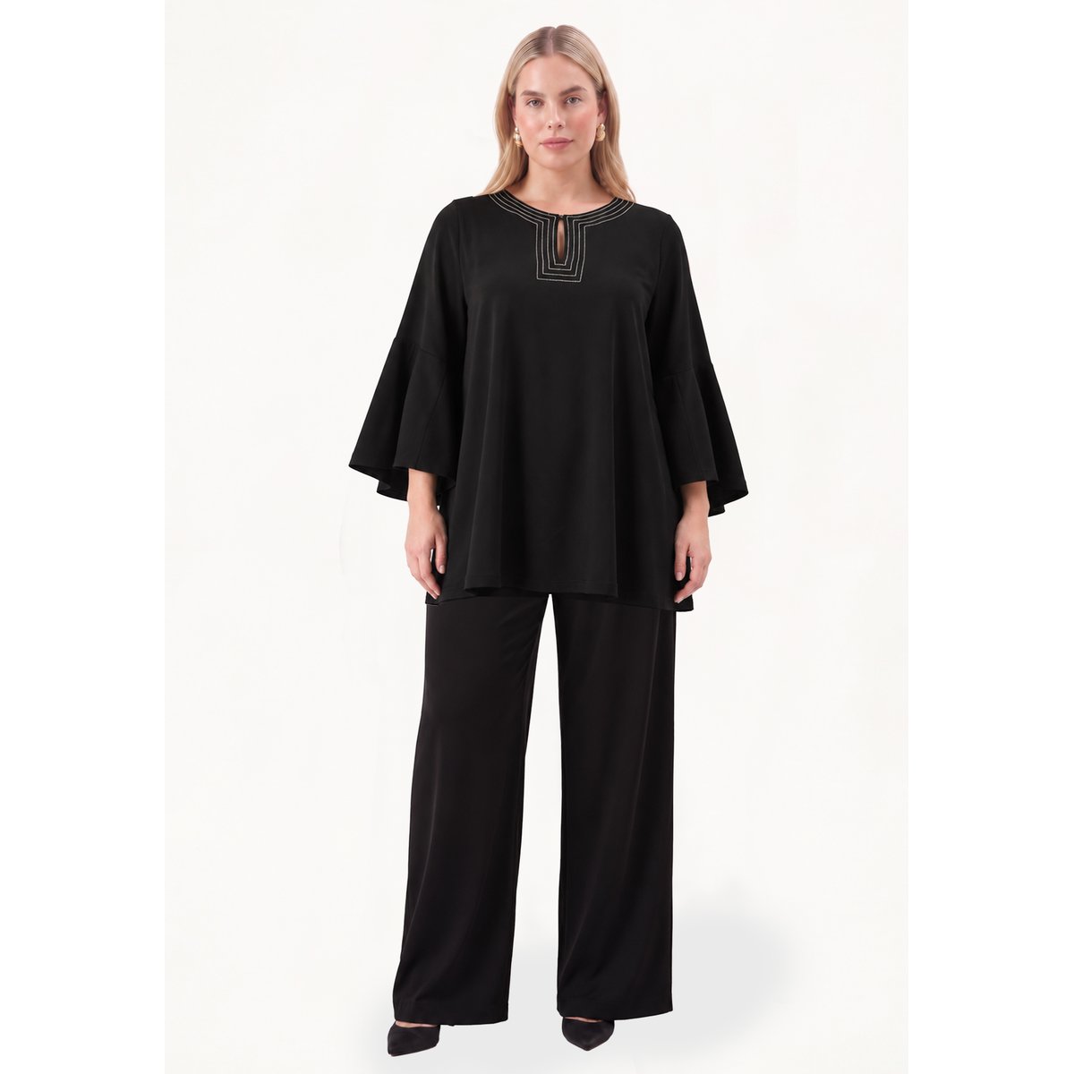 Pantalon Flare Fit noir, YOEK