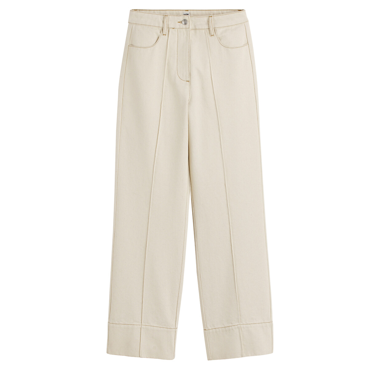 Jean large, taille haute beige naturel, LA REDOUTE COLLECTIONS