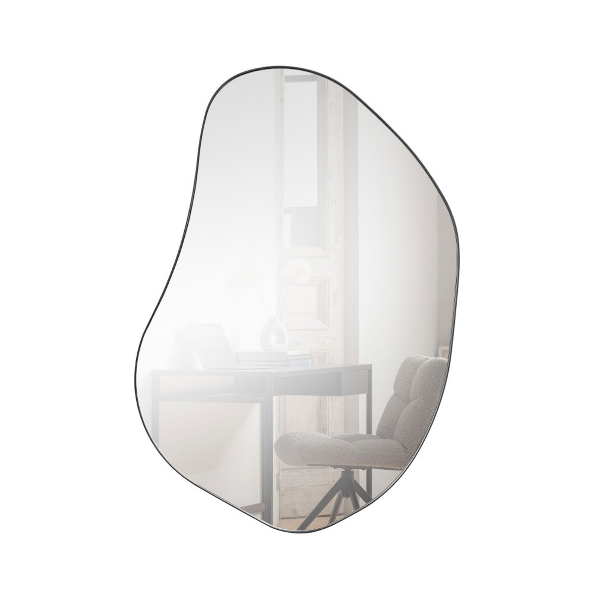 Miroir de forme organique 100x70cm- ROMEE noir, WOOOD