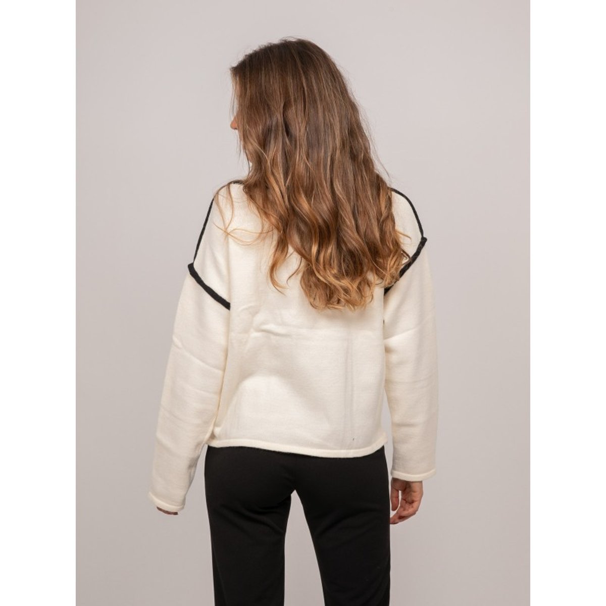 Pull Oversize Message Brodé "lucky Me" Kevisse blanc, DONA LISA