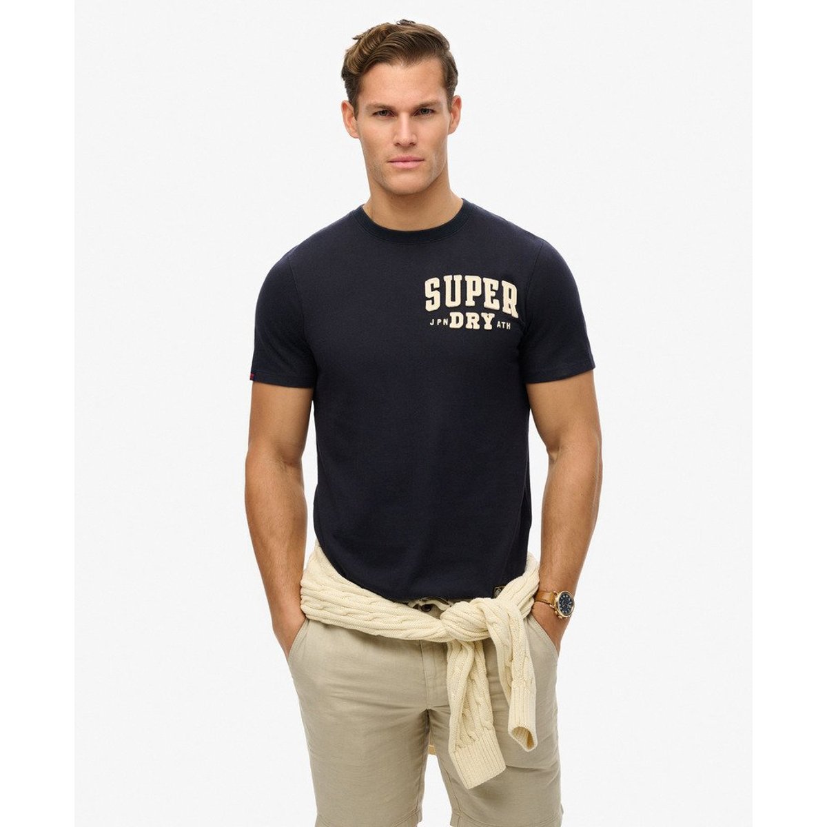 T-shirt Vintage Athletic bleu marine éclipse, SUPERDRY