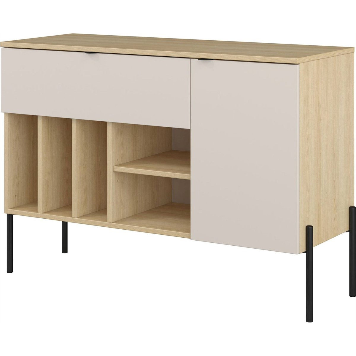Commode asymétrique tiroir et porte ORE cachemire, RECOLLECTION
