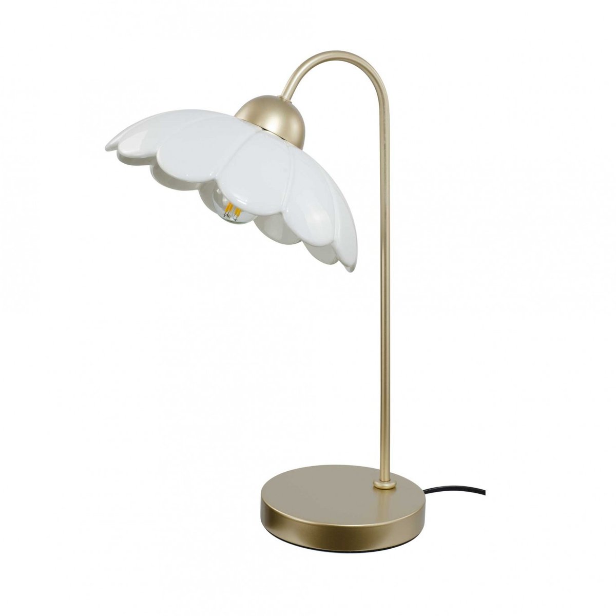 Lampe à poser en métal & céramique, CLARIS blanc, C-CREATION