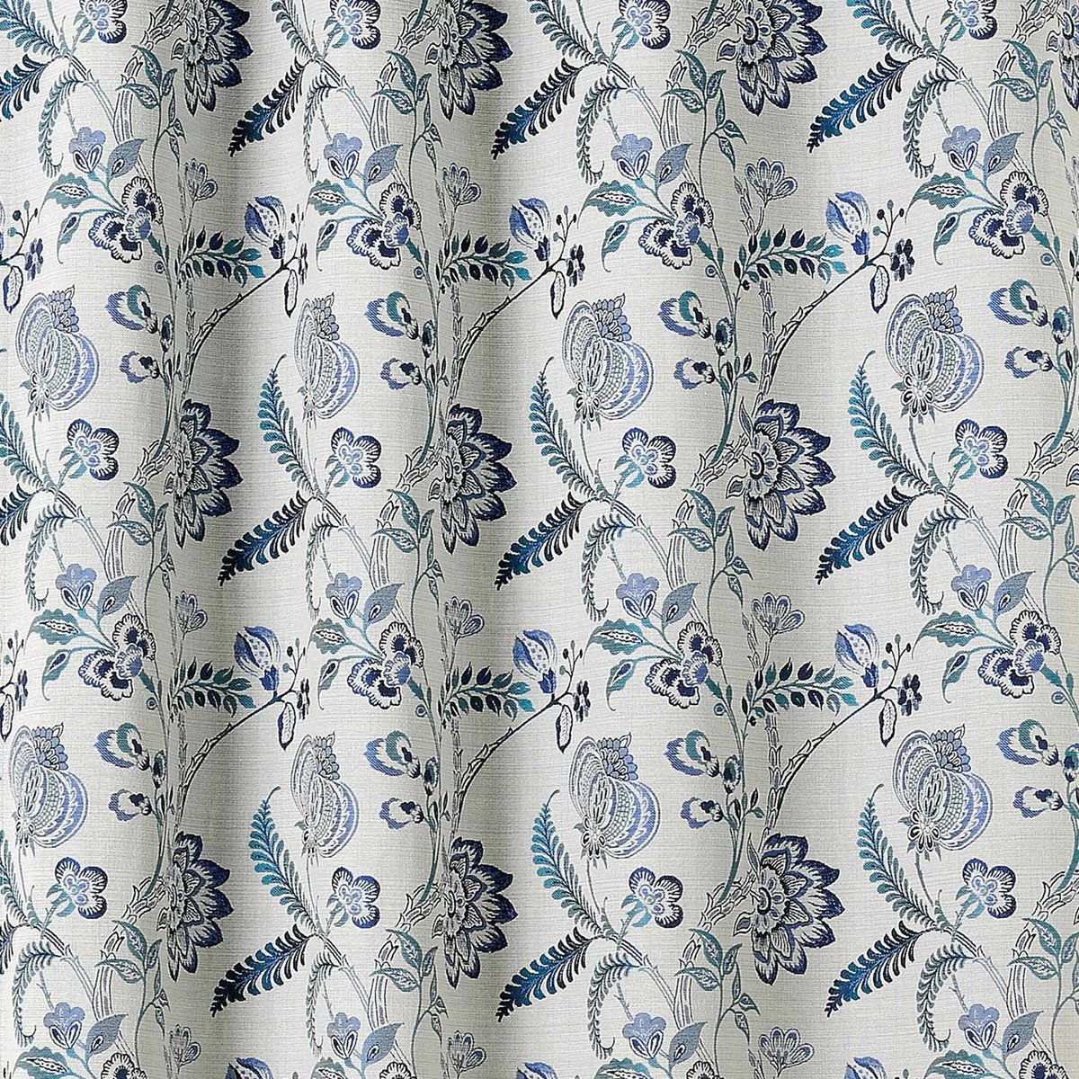 Rideau tamisant vintage floral bleu outremer, LINDER