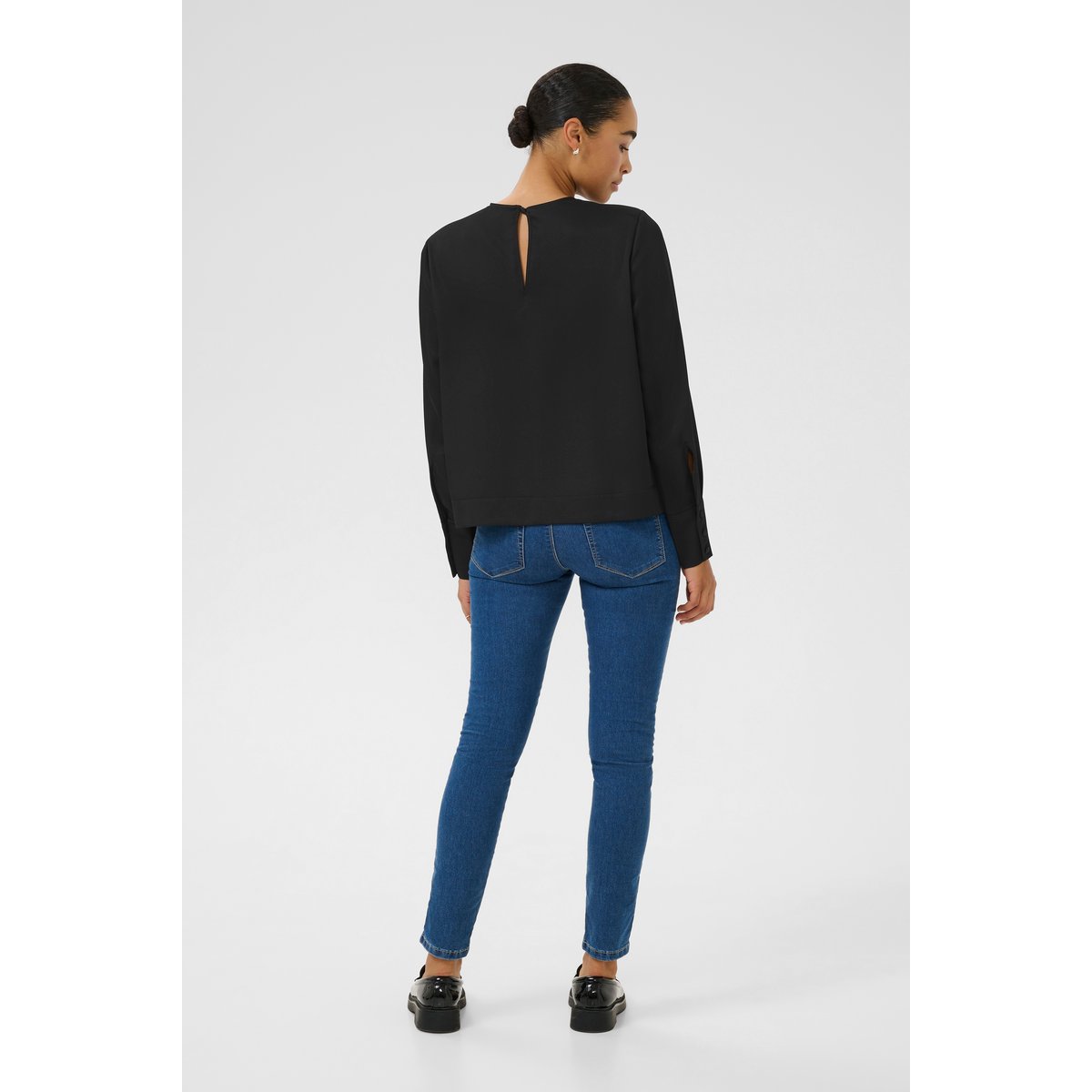 Long sleeved blouse noir black, KAFFE