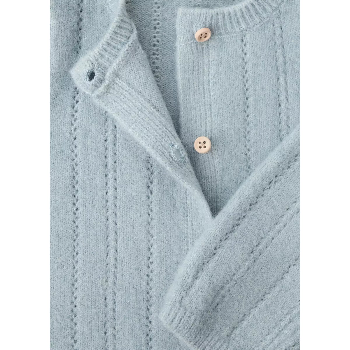 Cardigan maille détails ajourés bleu ciel, MANGO BABY